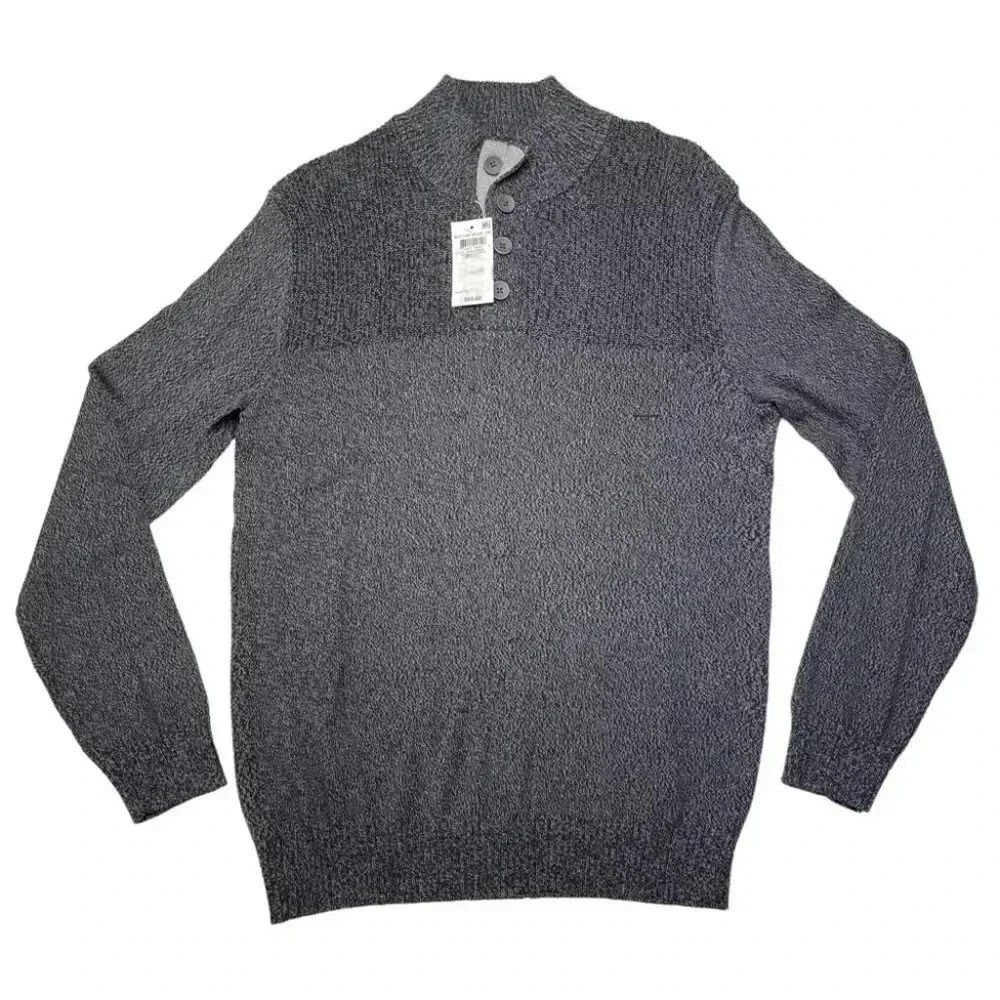 Club Room Dark Grey Marl Cotton Mens Sweater Size Small - Picture 9 of 9